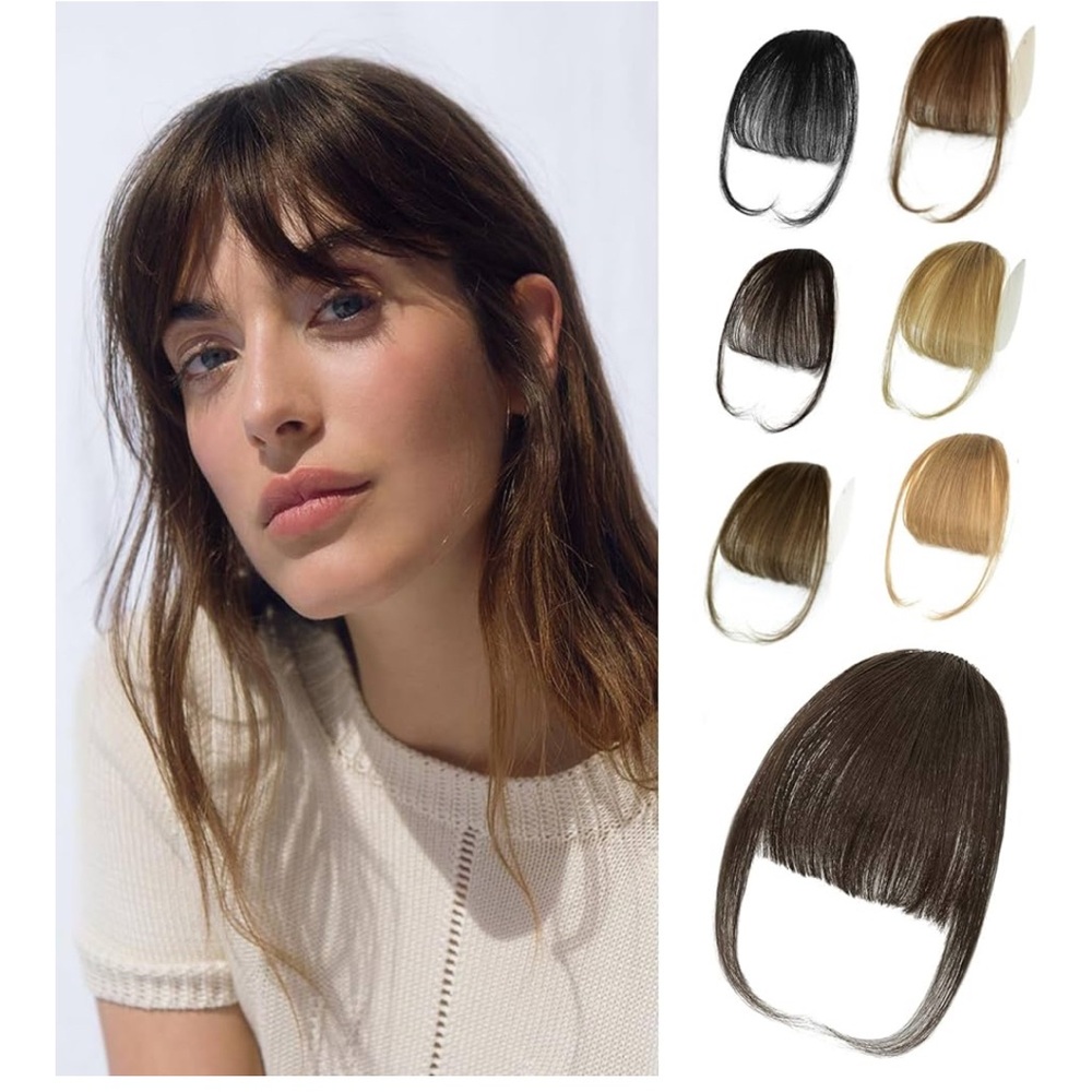 100% Human Hair Bangs Topper